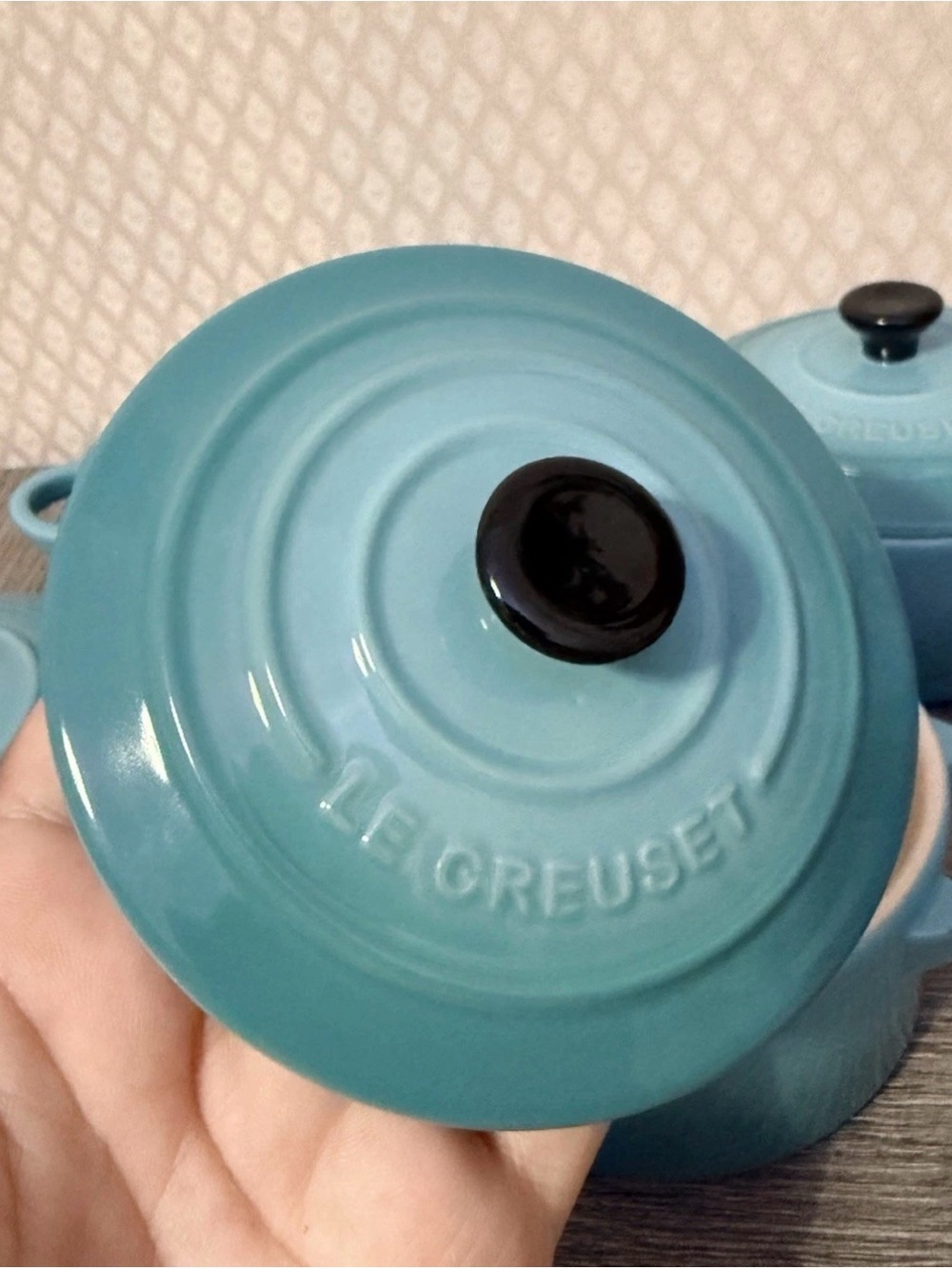 Lot of 4 Le Creuset Mini Rd Caribbean Julienne France Cocotte 4” 10cm oven dish - Picture 6 of 7